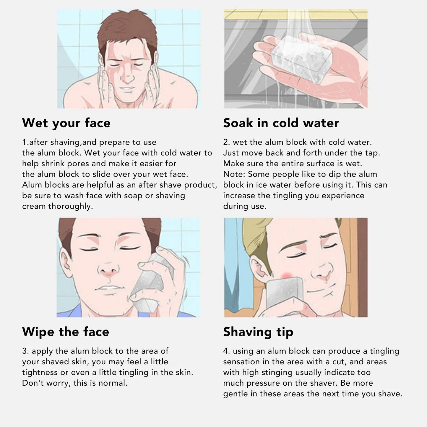After Shave Alum Block Home Travel Portable Men Skin Soothing Post