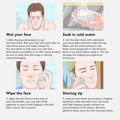 After Shave Alum Block Home Travel Portable Men Skin Soothing Post