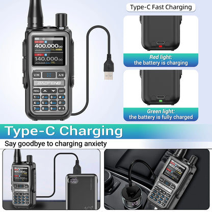 UV-5R Mini Walkie Talkie Multi Band Bluetooth Programming Wireless Copy Frequency 999CH AM FM Long Range Two Way Radio