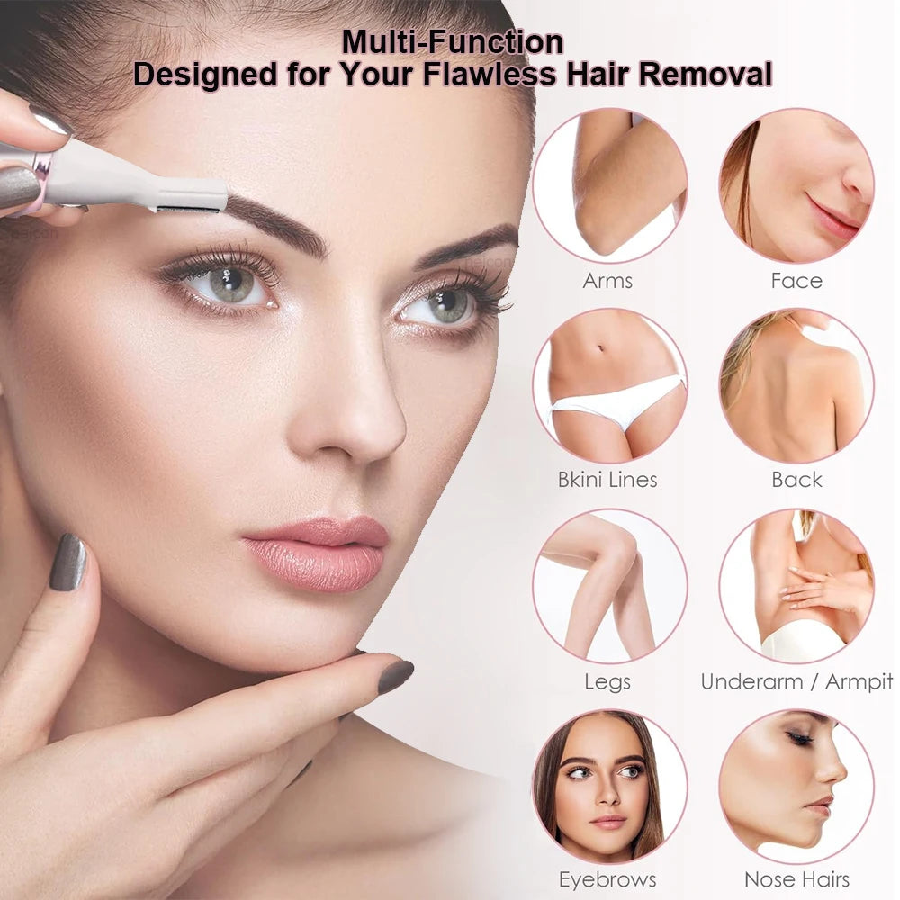 4-in-1 electric women's shaver for body, face and intimate area