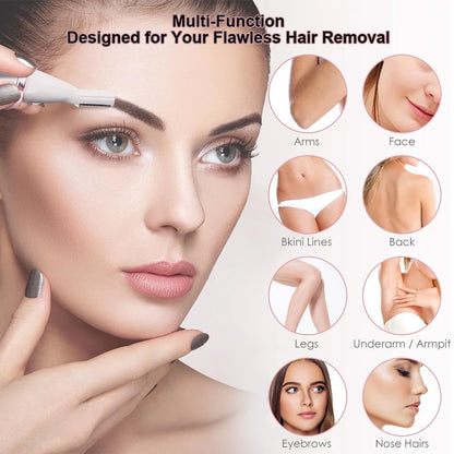 4-in-1 electric women's shaver for body, face and intimate area