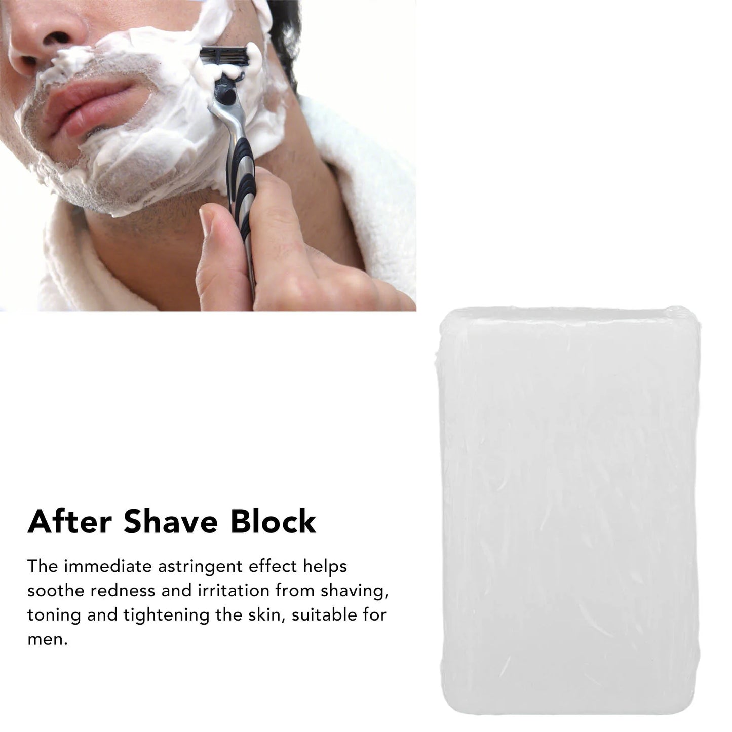 After Shave Alum Block Home Travel Portable Men Skin Soothing Post