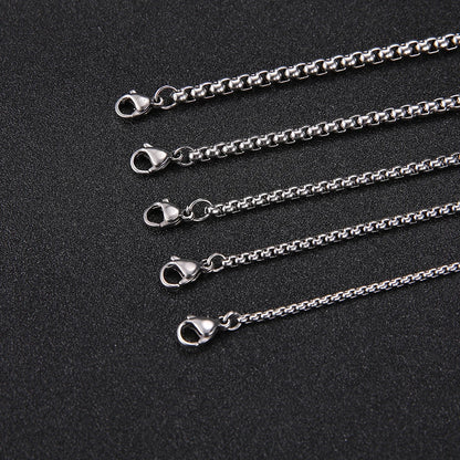 3Mm-10Mm Cuban Chain Stainless Steel Necklaces for Men Male Chains Figaro Box Chain Choker Punk Jewelry 45Cm 50Cm 60Cm