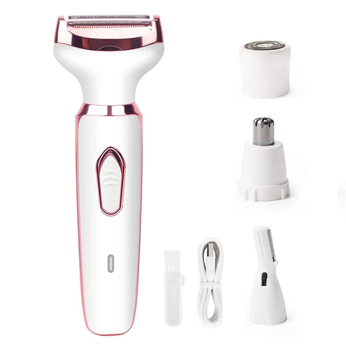 4-in-1 electric women's shaver for body, face and intimate area