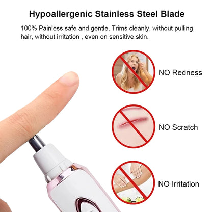 4-in-1 electric women's shaver for body, face and intimate area