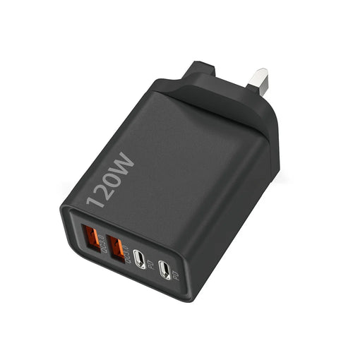 4 Port USB Charger Total 120W Type C Fast Charge Mobile Phone Adapter