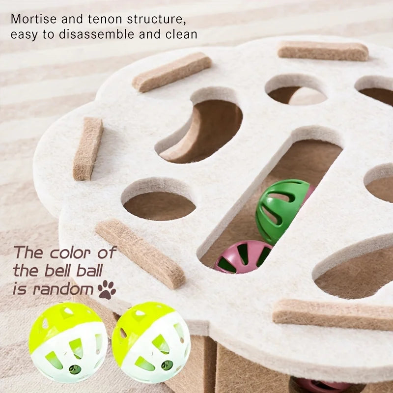Katzenspielzeug aus Filz mit Puzzle Box