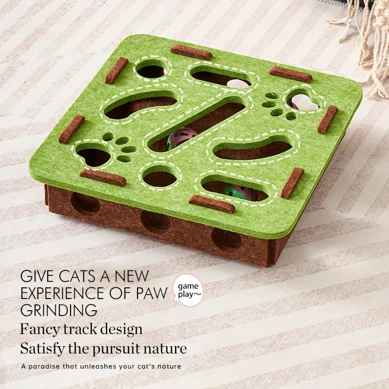 Katzenspielzeug aus Filz mit Puzzle Box