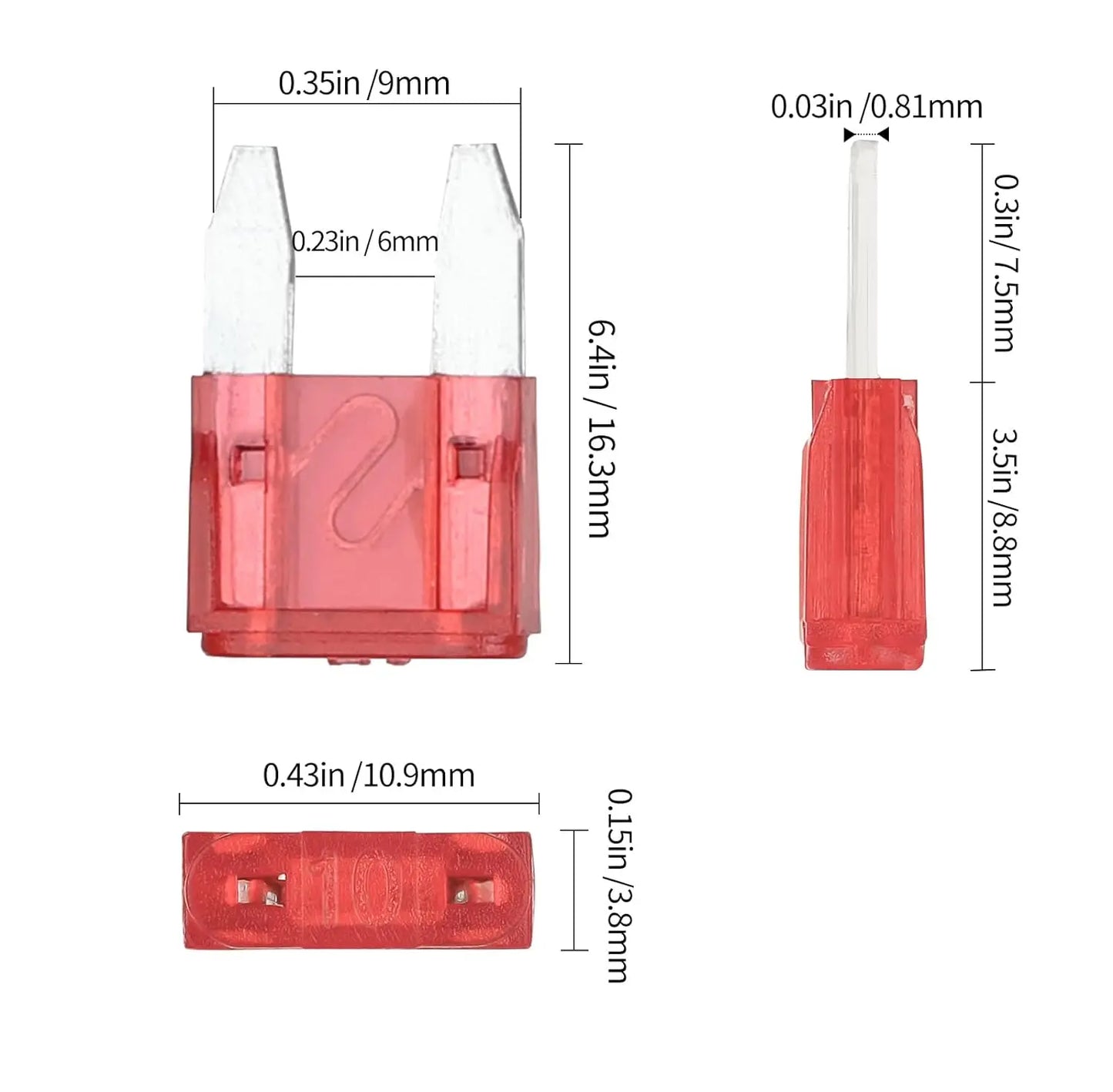 100-piece mini flat fuse set with puller 