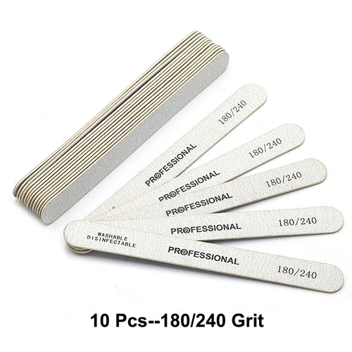 10er Set Gebogene Profi Nagelfeilen aus Holz