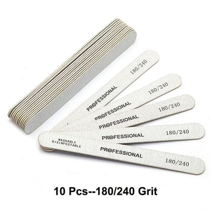 10er Set Gebogene Profi Nagelfeilen aus Holz