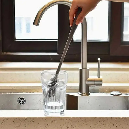 فرشاة سيليكون بمقبض طويل للأكواب والزجاجات 