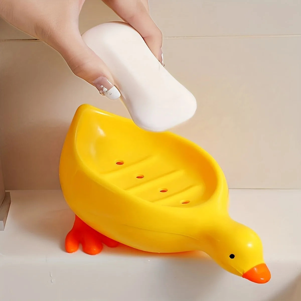 Enten Seifenschale mit Selbstablauf und Ablage