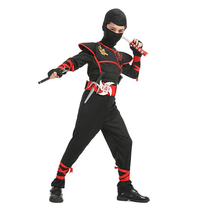 Ninja costume for children, black and red