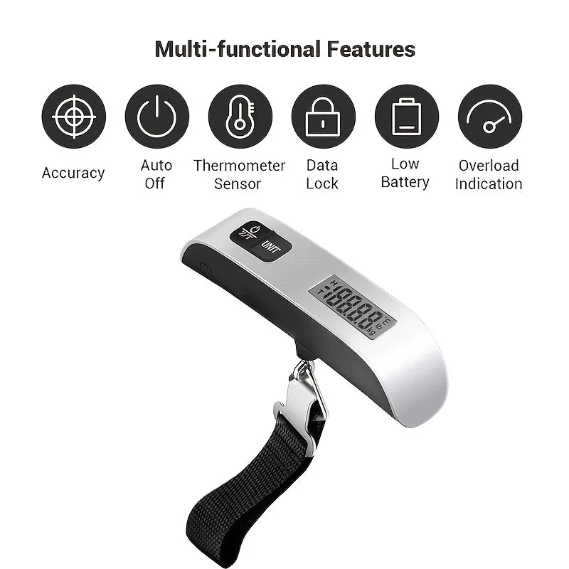 110Lb/50Kg Portable Scale Digital LCD Display Electronic Luggage Hanging Suitcase Travel Weighs Baggage Bag Weight Balance Tools