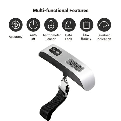 110Lb/50Kg Portable Scale Digital LCD Display Electronic Luggage Hanging Suitcase Travel Weighs Baggage Bag Weight Balance Tools