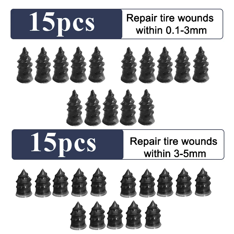 10/30 pieces tire repair rubber nails – Universal set for cars,