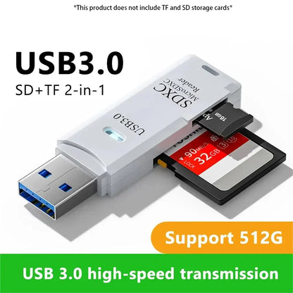 Multifunctional 2-in-1 card reader USB 3.0/2.0 