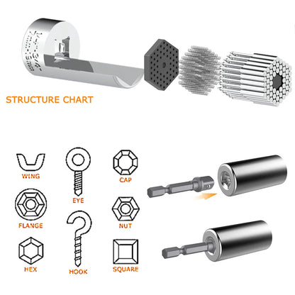 Multifunktions Steckschlüssel 7 bis 19 mm mit Bohrer Adapter