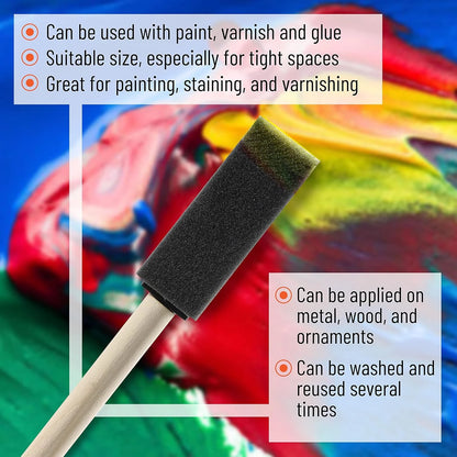 Sponge brushes with wooden handles, 26 pieces 