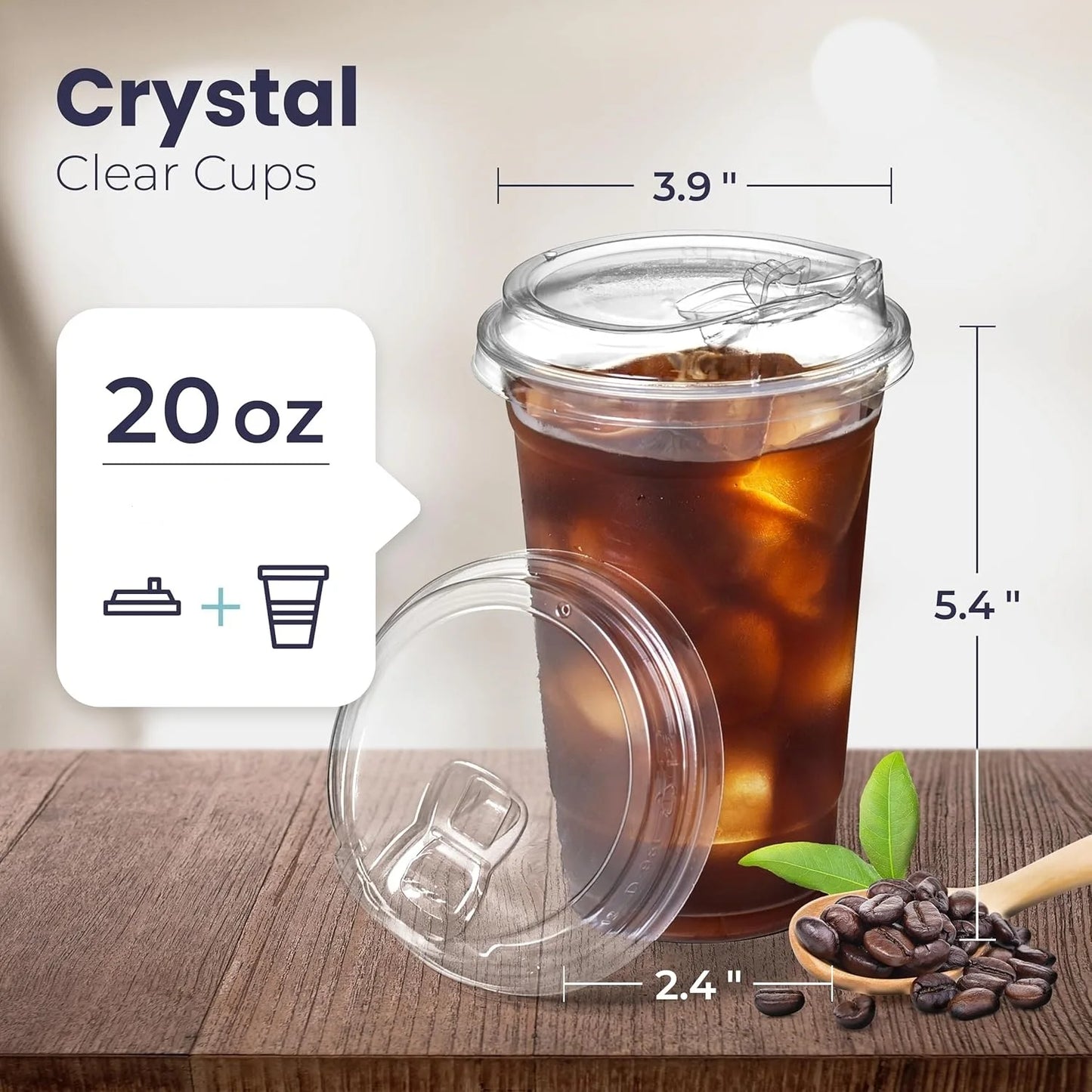 10 Sets Durchsichtige Plastikbecher Mit Sip-Deckel, 12/20/16 Einwegbecher Für Eiskaffee Oder Saft, Party, Smoothie, Milchshake, Kalte Getränke