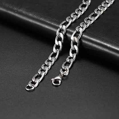 3Mm-10Mm Cuban Chain Stainless Steel Necklaces for Men Male Chains Figaro Box Chain Choker Punk Jewelry 45Cm 50Cm 60Cm