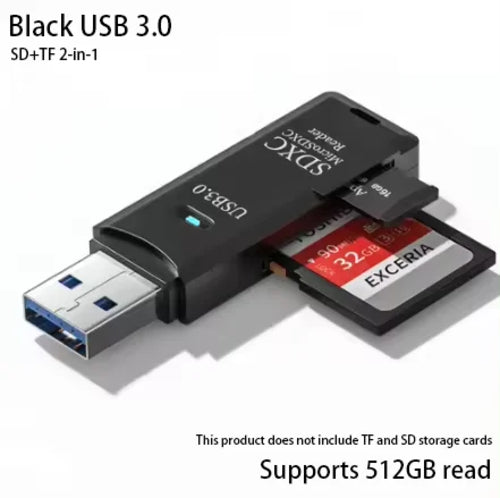Multifunctional 2-in-1 card reader USB 3.0/2.0 