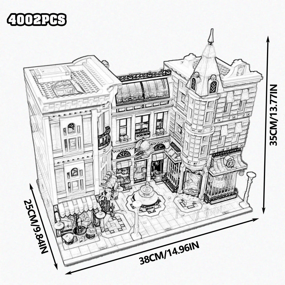 Build Your Dream City with the Street View City Building Blocks – Creative MOC Kits for Bank, Café Corner, Downtown Diner, and More!