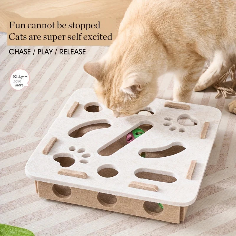 Katzenspielzeug aus Filz mit Puzzle Box
