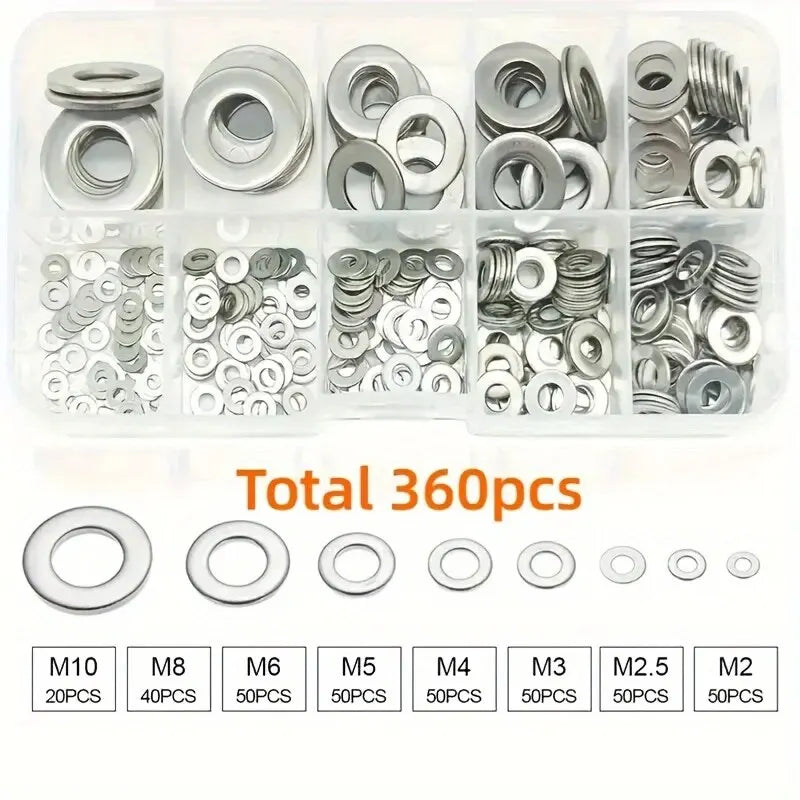 Edelstahl Unterlegscheiben Set (360–580 Stück)