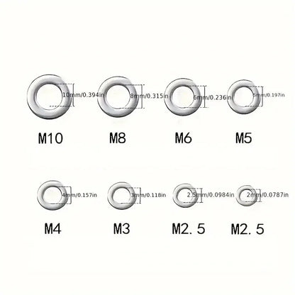 Edelstahl Unterlegscheiben Set (360–580 Stück)