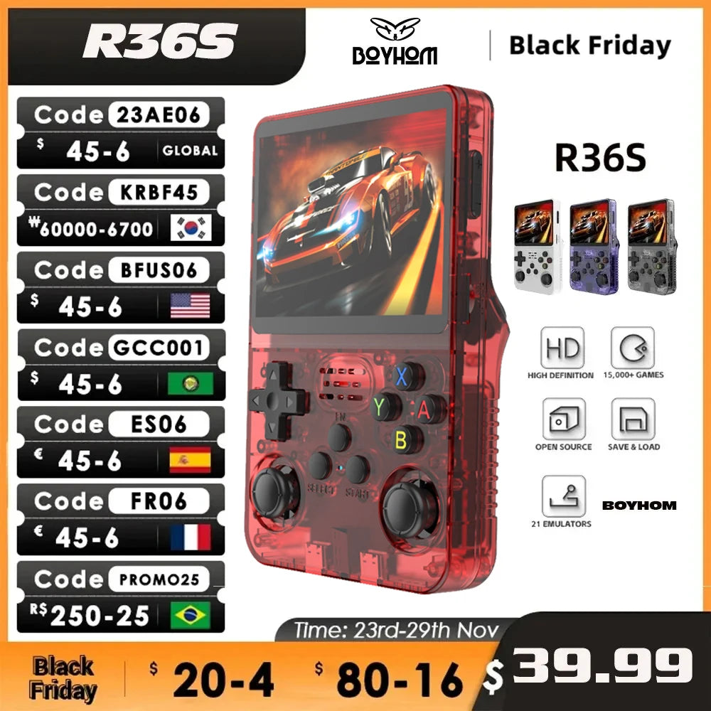 R36S Handheld Game Console
