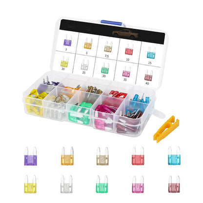 100-piece mini flat fuse set with puller 