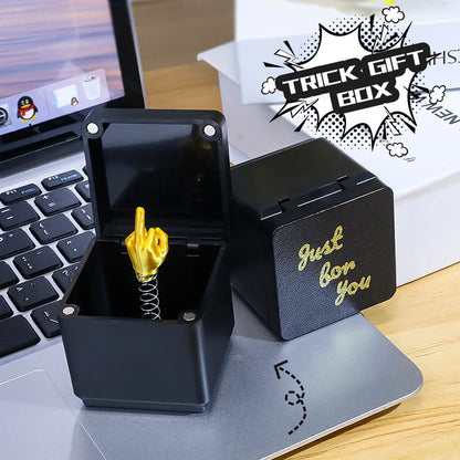 Lustiges Frank Geschenk Mittelfinger in Geschenkbox