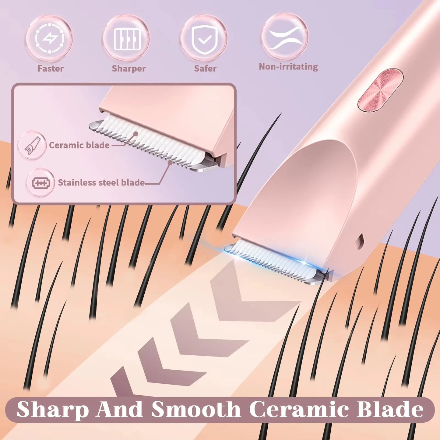 Waterproof Rechargeable Mini Women's Shaver Bikini Trimmer 