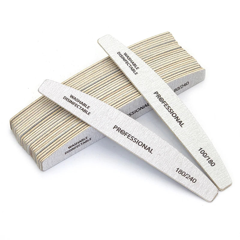 10er Set Gebogene Profi Nagelfeilen aus Holz