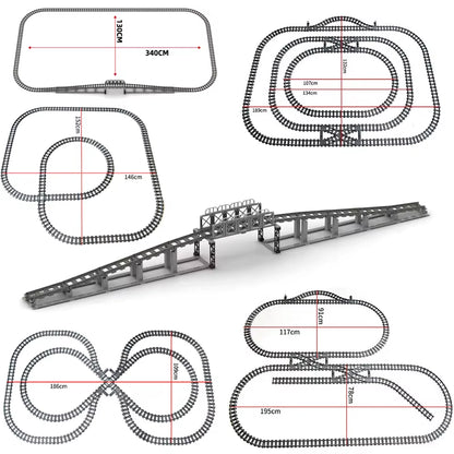 Train Track Combination Scene MOC Building Blocks DIY Cross Track Railroad Bridge Compatible with LEGO Bricks Toys Rail Car