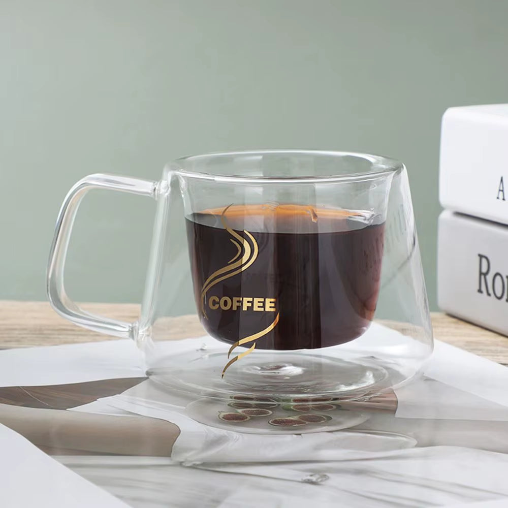 Transparentes hitzebeständiges Kaffeeglas aus Borosilikatglas – 200 ml