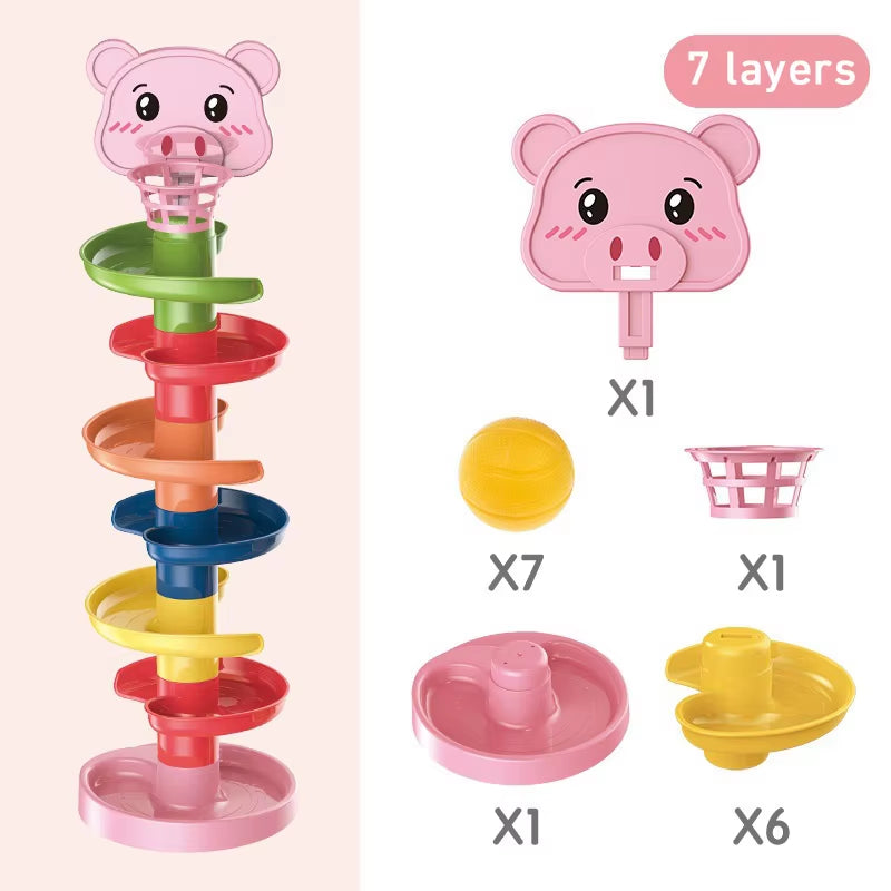Montessori Spielzeug Baby 0 12 24 36 Monate Track Rolling Ball Push Pop Schiebe Ball Frühen Bildung Spielzeug Für Kinder Kinder Sensorischen