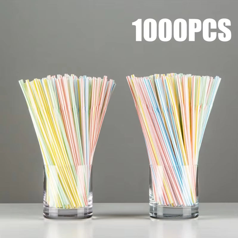 50-1000Pcs Mehrfarbige Trinkhalme Rietjes Milch Tee Bar Party Hochzeit Küche Home Zubehör Getränke Schwarz Stroh Großhandel