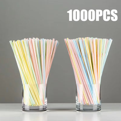 50-1000Pcs Mehrfarbige Trinkhalme Rietjes Milch Tee Bar Party Hochzeit Küche Home Zubehör Getränke Schwarz Stroh Großhandel