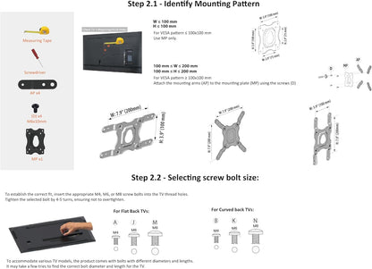Tv-Wandhalterung Mit Voller Bewegung, Für 30.5 - 101.6 Cm Fernseher
