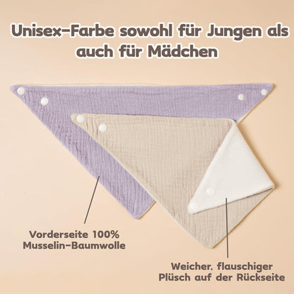 Susurration Lätzchen Baby Dreieckstuch Baby Musselin Halstuch Baby Für Junge Und Mädchen,Sabberlätzchen Baby Verstellbare