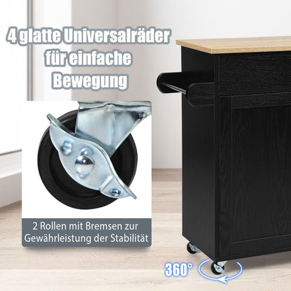 Küchenwagen Mit Handtuchhalter & Gewürzboard & Schublade Kücheninsel Rollbarer Küchenschrank
