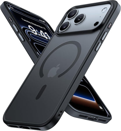 Miracase Für Iphone 17 Pro Hülle Für Magsafe [TOP Militärschutz & Magnetkraft] Stoßfest Kratzfest Mit Samtiger Haptik Extrem Langlebig Handyhülle Für Iphone 17 Pro 6,3", Matt-Schwarz
