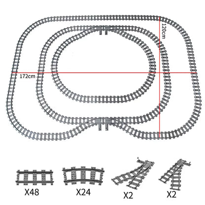 Train Track Combination Scene MOC Building Blocks DIY Cross Track Railroad Bridge Compatible with LEGO Bricks Toys Rail Car