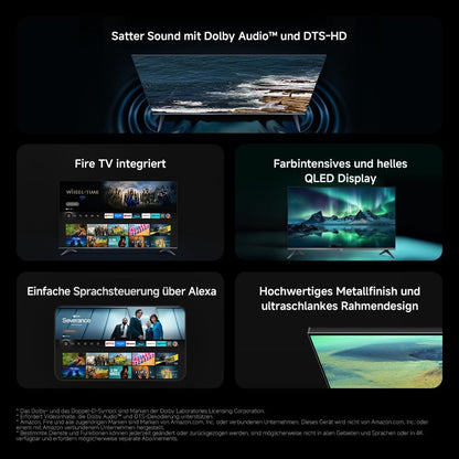 Xiaomi TV F Pro 32, 32 Zoll (81 Cm), QLED, Smart TV, Fire OS7, Triple Tuner Dvb-C/S/S2/T/T2,Dolby Audio™, DTS Virtual:X, DTS-HD, Sprachsteuerung Mit Alexa, Kompatibel Mit Apple Airplay