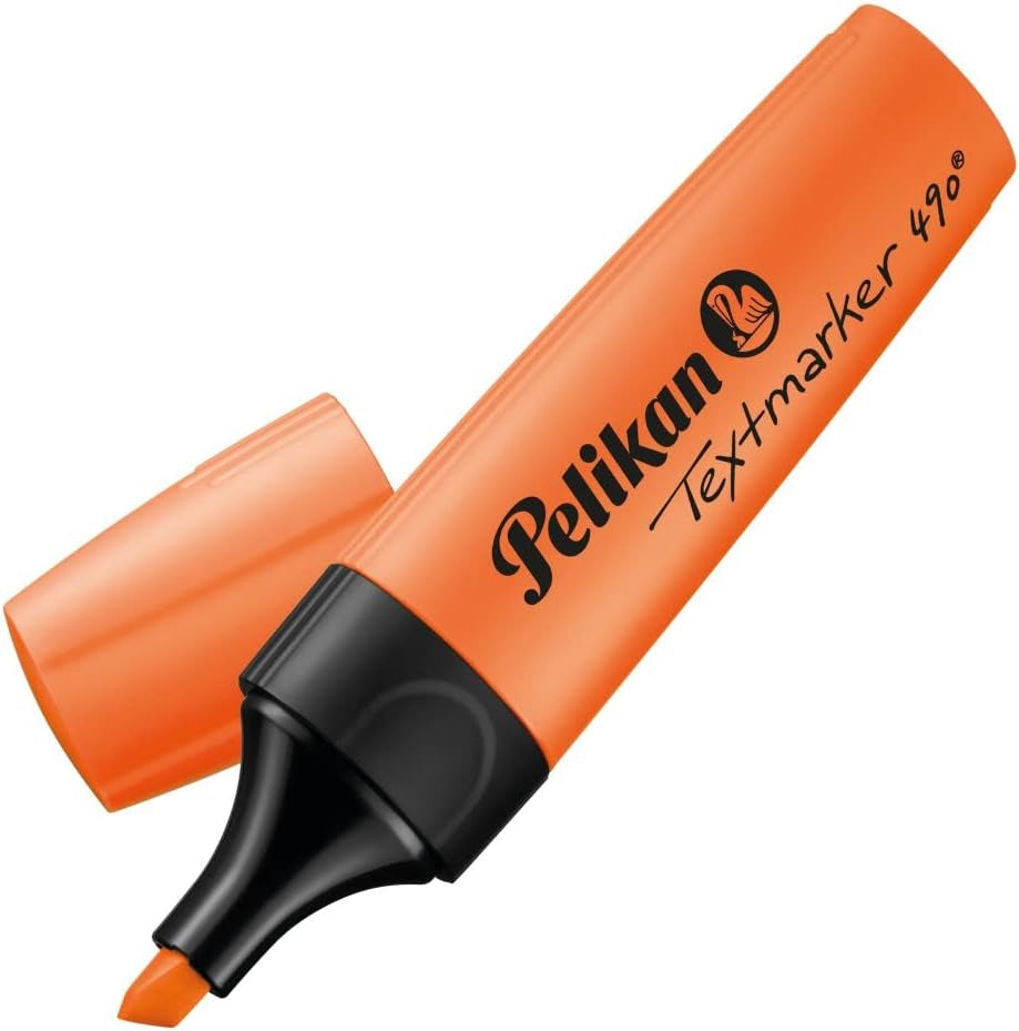 Pelikan Textmarker 490, 6 Neon-Farben, 6 Stück, Mit Keilspitze