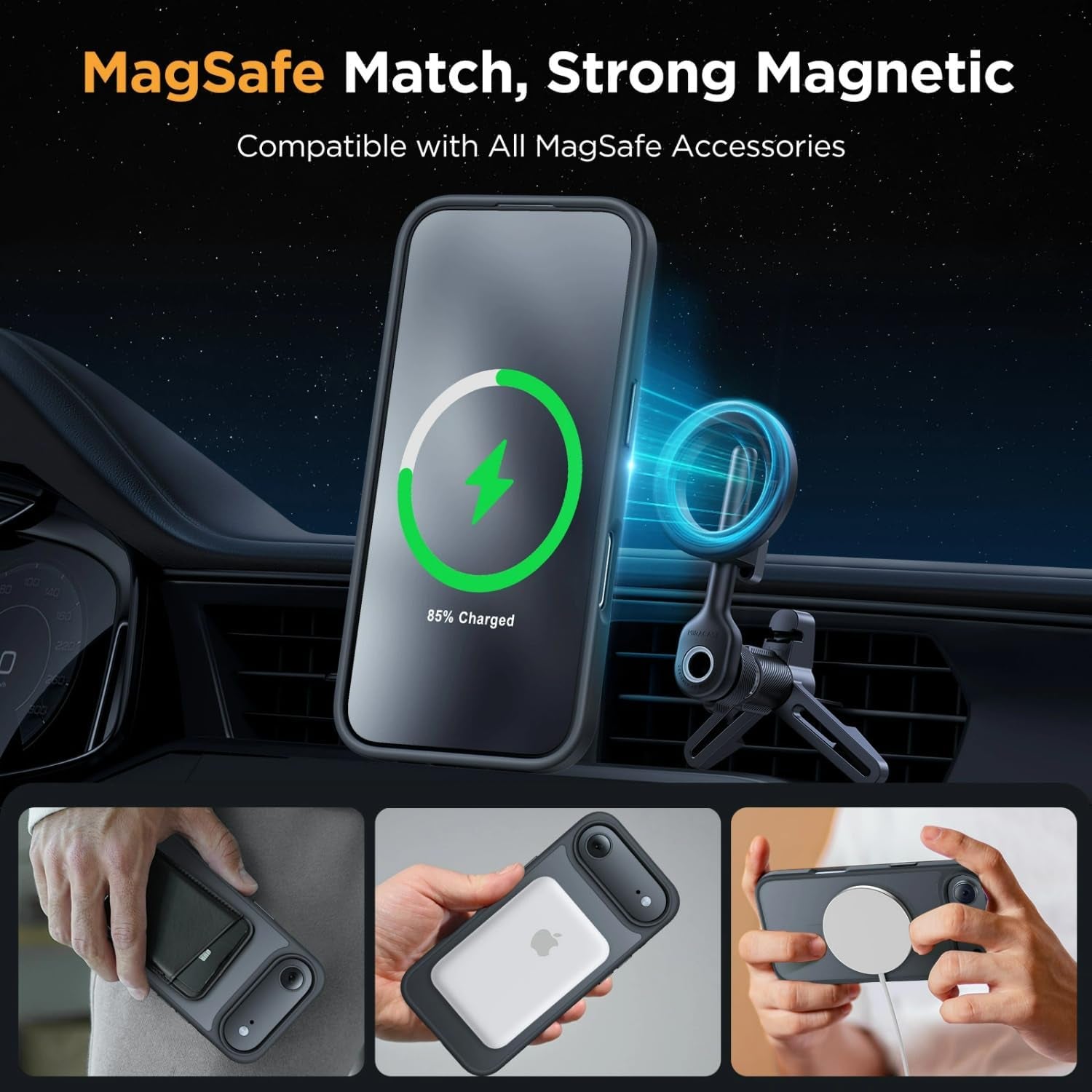 Miracase Für Iphone Air Hülle Für Magsafe[Mit Panzerglas] [TOP Militärschutz & Magnetkraft] Stoßfest Kratzfest Mit Samtiger Haptik Dünn Handyhülle Für Iphone 17 Air Hülle 6,5", Matt-Schwarz